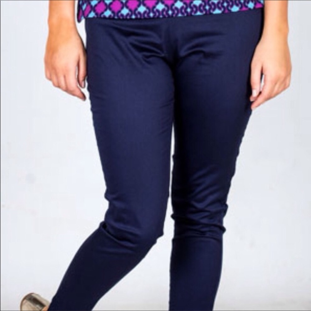 Tracy Negoshian skinny Navy Pants slacks NWT - Picture 2 of 6